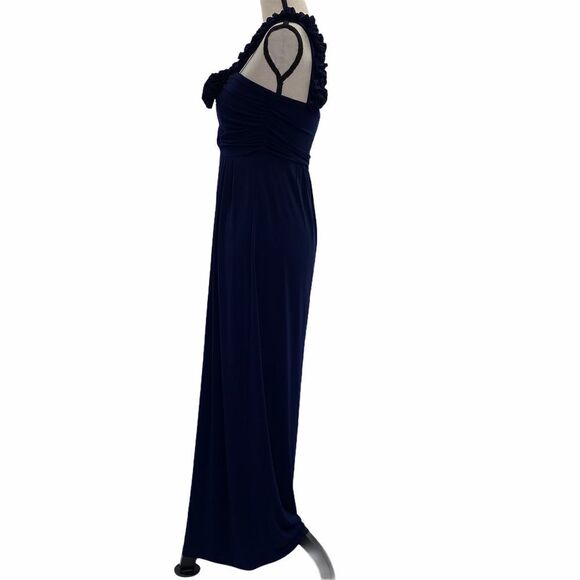 SWEET Storm navy Blue one Shoulder maxi Dress M - Picture 3 of 11
